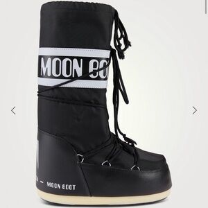 Black/White Moon Boot Icon Nylon Tall Boots